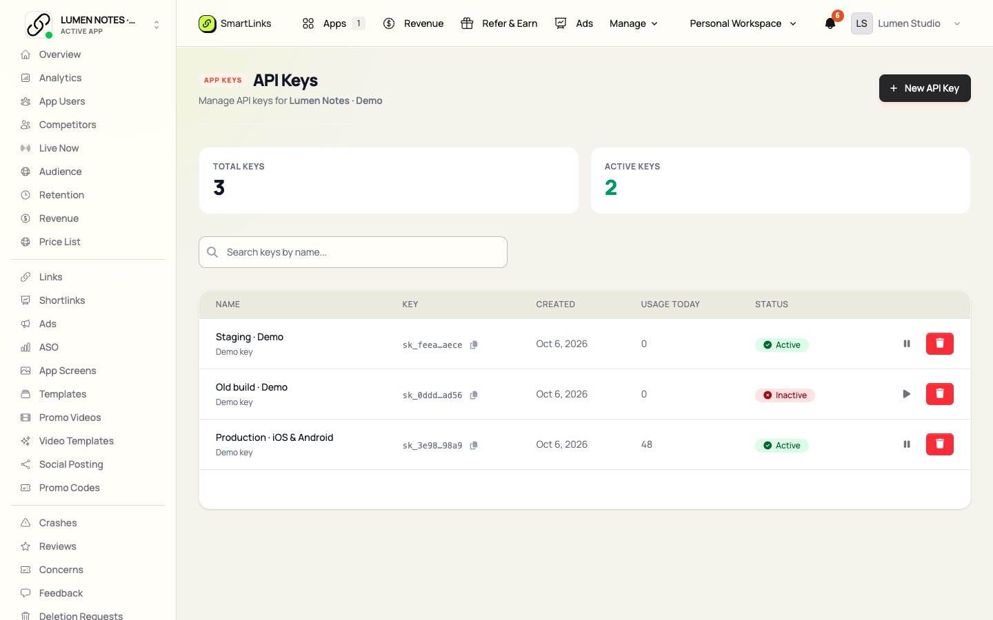 Developer Platform in SmartLinks