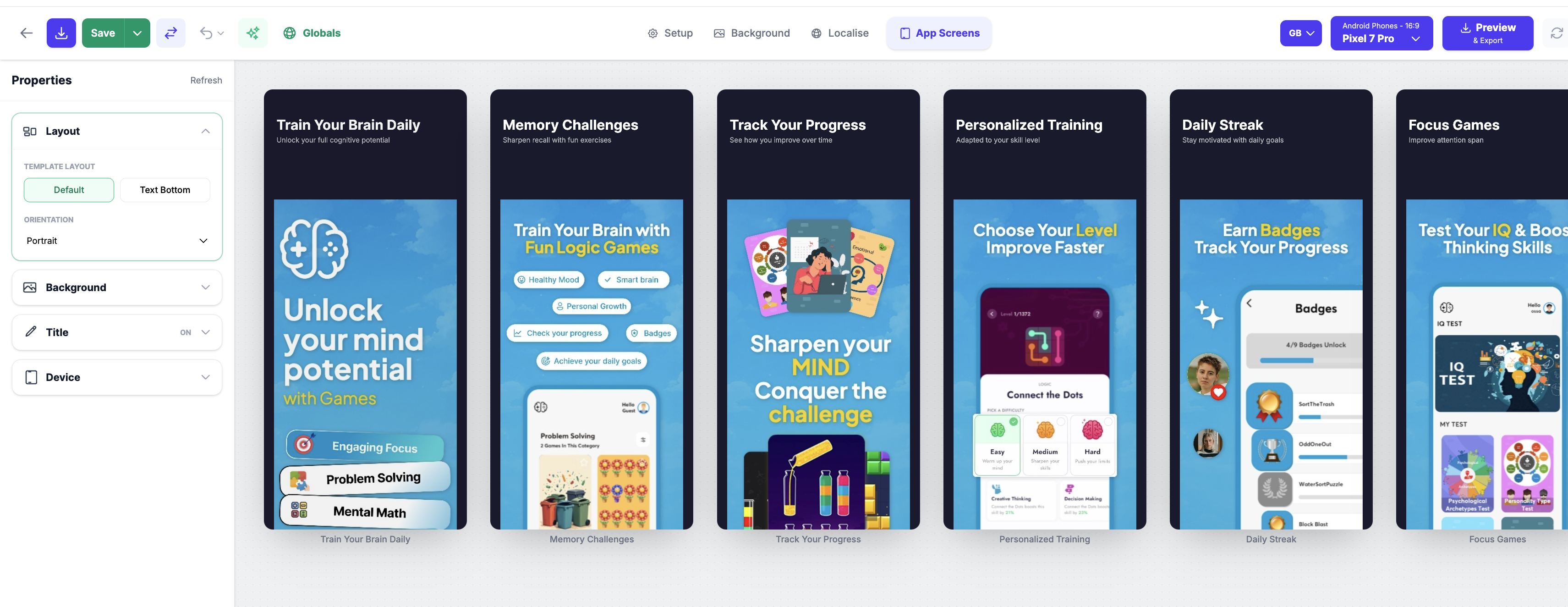 Customize Screenshot